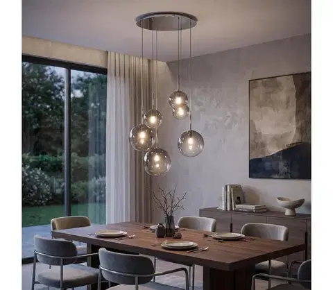 Svietidlá Ideal Lux - LED Luster na lanku EQUINOXE 6xG4/2W/230V pr. 65 cm chróm/dymová 345413