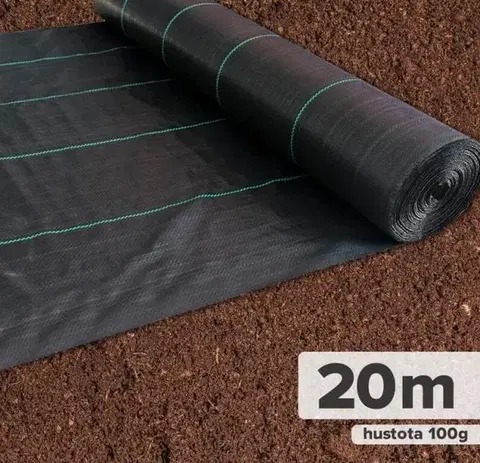 Záhradné plachty Kinekus Tkaná textília 1,6x20 m, 100 g/m²,  čierna, GARDENKUS