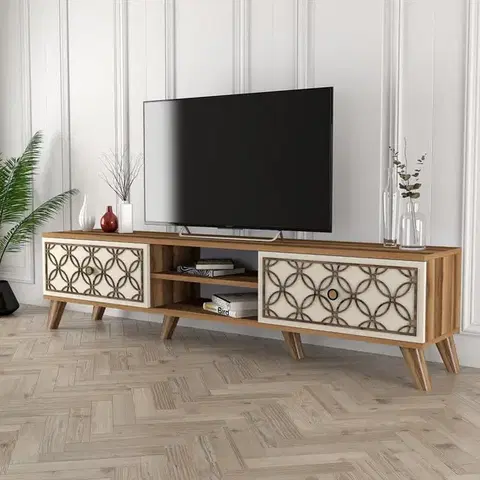 TV stolíky TV stolík Class - Walnut, Cream