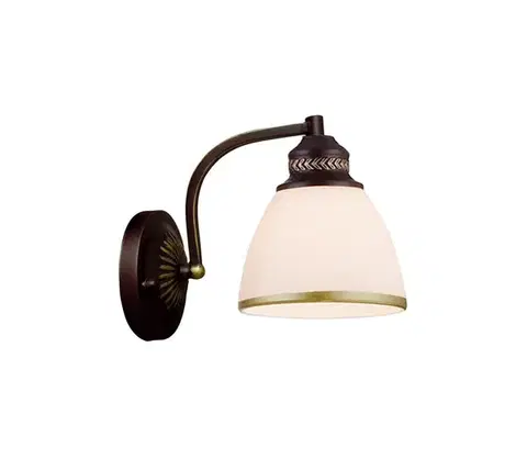 Svietidlá Viokef Lighting Nástenné svietidlo CLAIR 1xE27/40W/230V hnedé/zlaté 4141500