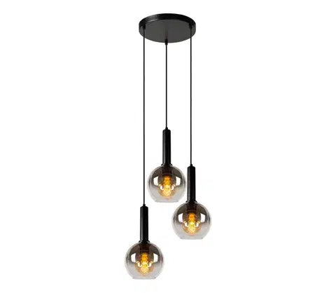 Svietidlá Lucide 45402/13/30 - Luster na lanku MARIUS 3xE27/40W/230V čierna 45402/13/30