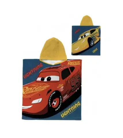 Osušky pre bábätká Detské pončo Cars 60x120cm Setino Tiahome