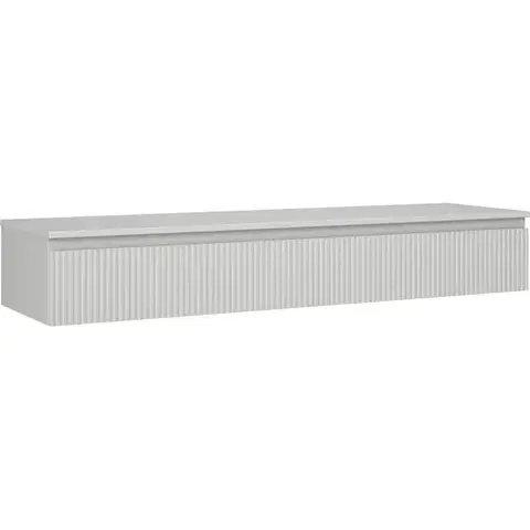 Kúpeľňový nábytok MEXEN/S - Rivel kúpeľňová skrinka pod umývadlo 160 cm s doskou, 1 šuplík, reliéf, šedá mat 91A20-16023-1-BFC62