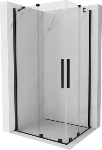 Sprchovacie kúty MEXEN/S - Velar Duo štvorcový sprchovací kút 90 x 80, transparent, čierna 871-090-080-02-70