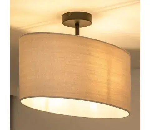 Svietidlá  - Prisadený luster OVAL 1xE27/15W/230V šedá 604512