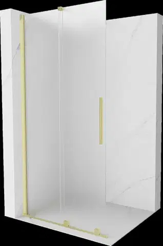 Sprchové dvere MEXEN/S - Velar Sprchová zástena posuvná Walk-in 100 x 200, dekor 8 mm, zlato kefovaná 871-100-000-33-55