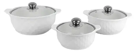 Misy a misky MAKRO - Misa 3ks s pokrievkou, 2L, 1,2L,0,8L, keramika / sklo