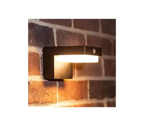 Svietidlá Zuma Line WT33811-LED Solárne nástenné svietidlo GRID LED/4,5W/2000mAh IP44 čierna WT33811