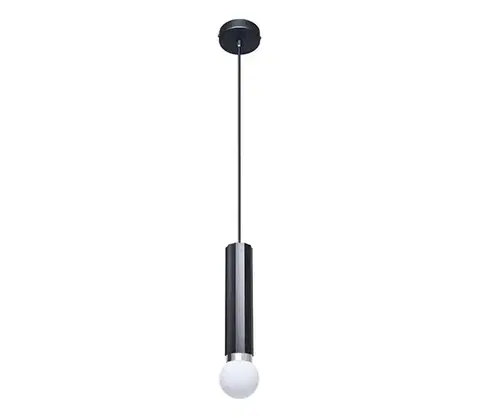 Svietidlá  PND-33849-1-BK - Závesné svietidlo na lanku MACERA 1xE27/40W/230V čierne PND-33849-1-BK