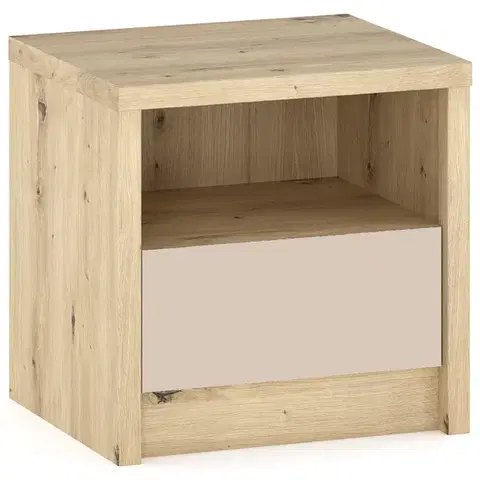 Nočné stolíky NABBI Daicos N nočný stolík (2 ks) dub artisan / champagne