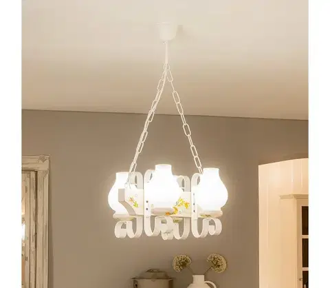 Svietidlá BRILAGI - Luster na reťazi QUEEN 4xE14/40W/230V buk/krémová EX-01071