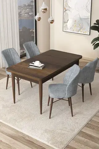 Jedálenské sety Dining Table & Chairs Set (5 Pieces) Arp - Baroque, Grey