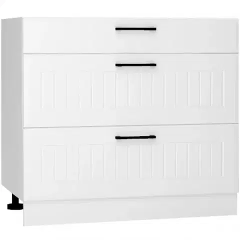Kuchynské skrinky stojace Skrinka do kuchyne Irma D90pc S/3 Biely hrášok Mat