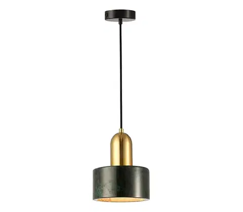 Svietidlá Viokef Lighting Luster na lanku MARBLE 1xE27/60W/230V zlatý/zelený/mramorový dekor 4266101