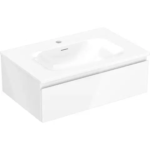 Kúpeľňový nábytok MEXEN/S - Orio kúpeľňová skrinka 70 cm s umývadlom Vela, 1 šuplík, biela lesk 91A10-07023-1-BF00-W23M00