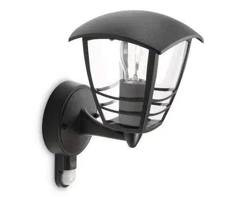 Záhradné lampy Philips 15388/30/16 - Vonkajšie nástenné svietidlo so senzorom 1xE27/60W IP44 15388/30/16