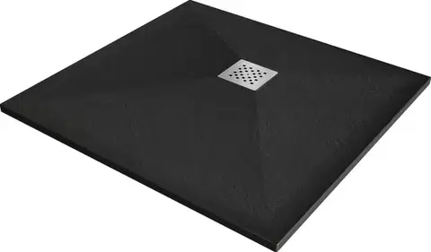 Vane MEXEN - Stone+ Sprchová vanička štvorcová 80x80, čierna 44708080