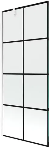 Sprchové dvere MEXEN/S - Next vaňová zástena FIX 80x150, čierny dekor, biela 895-080-000-00-77-20