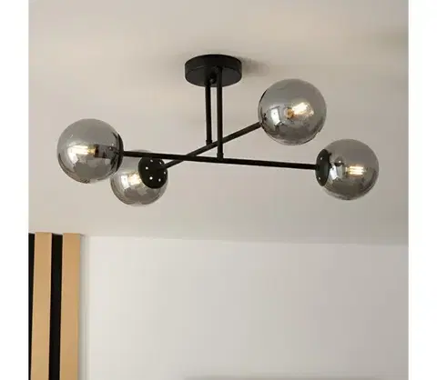 Svietidlá BRILAGI - Prisadený luster MALIVA 4xE14/15W/230V čierny/dymový LM-4.220/CZARNY/GREY
