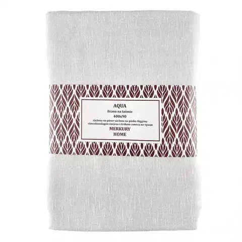 Záclony do obývačky Záclona na páske  AQUA polyester biela 400x90 Merkury Home