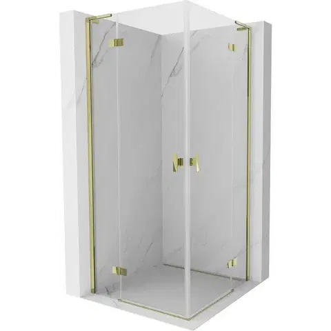 Sprchovacie kúty MEXEN/S - Mist-H L Duo sprchový kút dvere krídlové 95 x 95, transparent, zlato 8A5L-095L-095P-50-00
