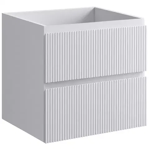 Kúpeľňový nábytok CERANO - Kúpeľňová skrinka pod umývadlo Carole - biela matná ryhovaná - 54x48x45 CER-674923