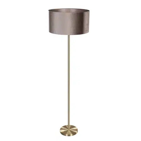 Stojace lampy Stojacia lampa mosadz s plyšovým tienidlom taupe 50 cm - Simplo
