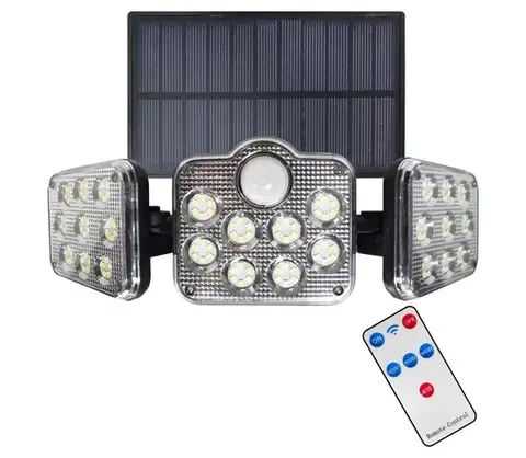 Záhradné lampy  LED Solárny reflektor so senzorom pohybu LED/20W/3,7V 1200 mAh IP44 + DO EKO9152