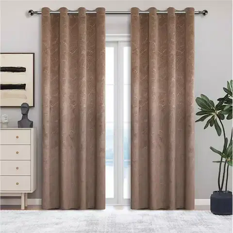Závesy do spálne Záves na krúžkoch YC11939/200G/114/140x250 cm béžový