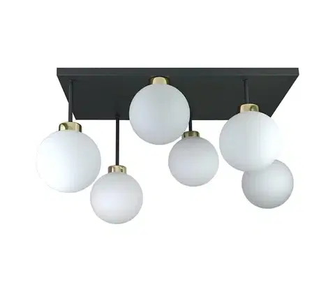 Svietidlá Keter Lighting Prisadený luster DEA 6xE14/60W/230V čierna/zlatá/biela 2907