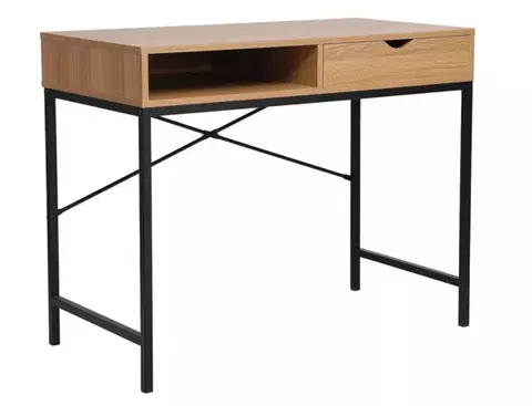 Kancelárske, písacie a PC stoly Signal Písací stolík B-027 | dub artisan/čierna