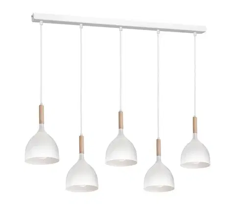 Svietidlá  Luster na lanku NOAK 5xE27/15W/230V biela/buk 3711