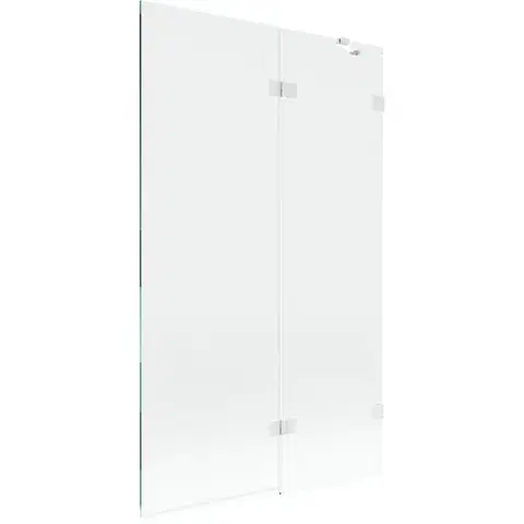 Sprchové dvere MEXEN/S - Lunar vaňová zástena 2-krídlová pravá 110 x 150, transparent, biela 897-110-100-20-00-P