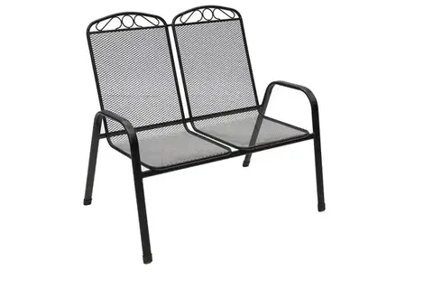 Lavica z kovu a hliníka DEOKORK Kovová lavice GREY (čierna)