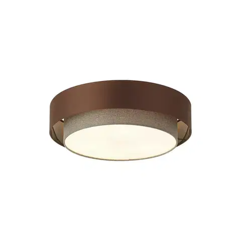 Stropné osvetlenie Moderné stropné svietidlo tmavý bronz s farbou taupe 50cm 3-svetlá - Drum Duo