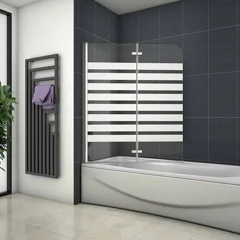 Sprchové dvere H K - Vaňová zástena S22 STRIPE 120x140cm - dvojdielna sklopná, číre sklo so vzorom, ľavá varianta SE-S22STRIPE120