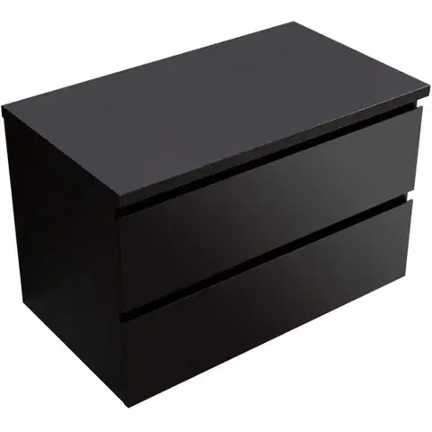 Kúpeľňový nábytok CERANO - Kúpeľňová skrinka Carole + doska pod umývadlo Navira Pro - 36 mm - čierna matná - 100x51,6x46 CER-668282