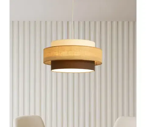 Svietidlá BRILAGI - Luster na lanku RESNA 1xE27/60W/230V pr. 40 cm béžová/čierna H0440