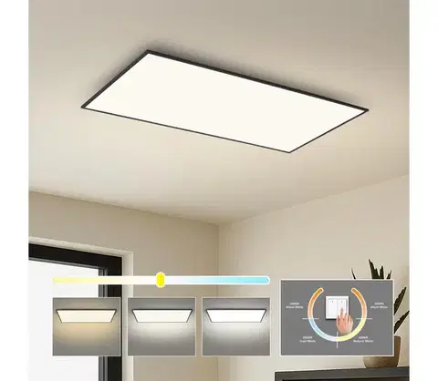 Svietidlá BRILAGI - LED stropné svietidlo SLIMFRAME LED/80W/230V 120x60 cm 3000/4000/6000K čierne BRI776
