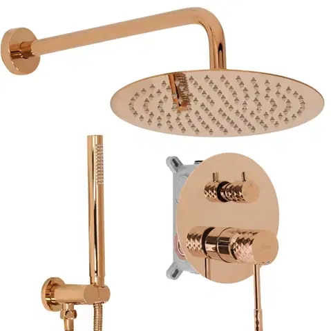 Sprchy a sprchové panely REA - Podomietková sprchová sada Lungo Diamond Copper + BOX REA-P5657