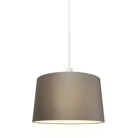 Závesné svietidlá Moderné závesné svietidlo biele s tienidlom 45 cm taupe - Combi 1