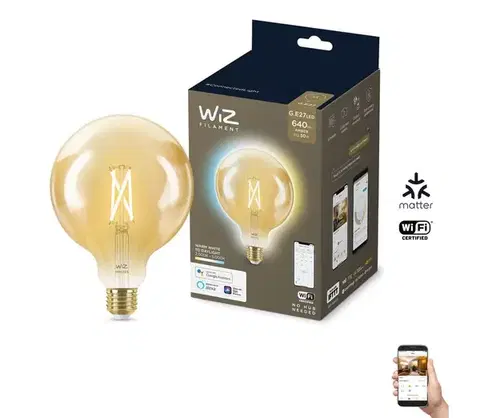 LED osvetlenie LED Stmievateľná žiarovka VINTAGE G125 E27/6,7W/230V 2000-5000K CRI 90 Wi-Fi - WiZ 871869978681601