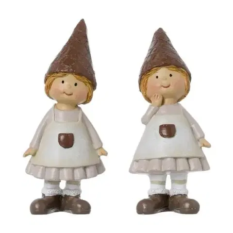 Ostané vianočné postavičky Kinekus Postavička dievča v zástere 5x4x11,8cm polyezín mix