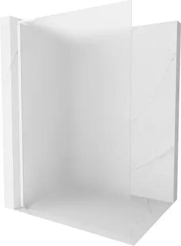 Sprchové dvere MEXEN/S - Kioto L Sprchová zástena WALK-IN 100 x 200, dekor, biela 800-100-103-20-30