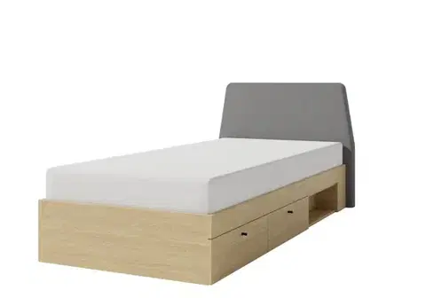 Nábytok Meblar  Jednolôžková posteľ ALESSIO AE12 | béžová 90 x 200 cm