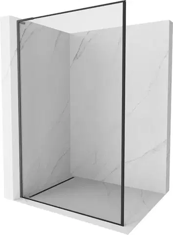 Sprchové dvere MEXEN/S - Kioto L Sprchová zástena WALK-IN 70 x 200, čierny vzor, grafit kartáčovaná 800-070-103-66-70