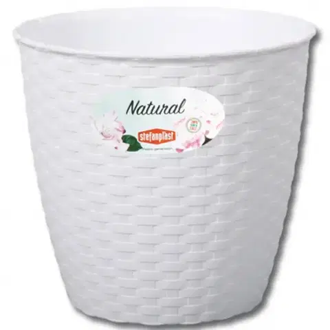 Záhrada Obal na kvety NATURAL plastový 14x13 cm biely