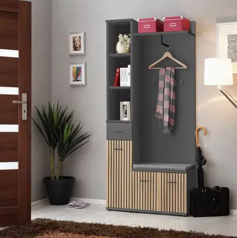 Predsieňový nábytok Predsieňová stena MARCO I + P artisan/antracit anas mc1+p