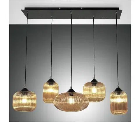 Svietidlá Fabas Luce 3627-48-125 - Luster na lanku GILLIS 5xE27/40W/230V zlatá/čierna 3627-48-125
