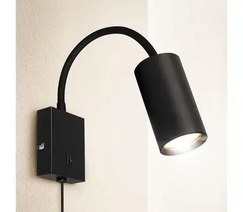 Svietidlá BRILAGI - Flexibilná nástenná lampa SELE 1xGU10/30W/230V čierna WO-W6-OEM
